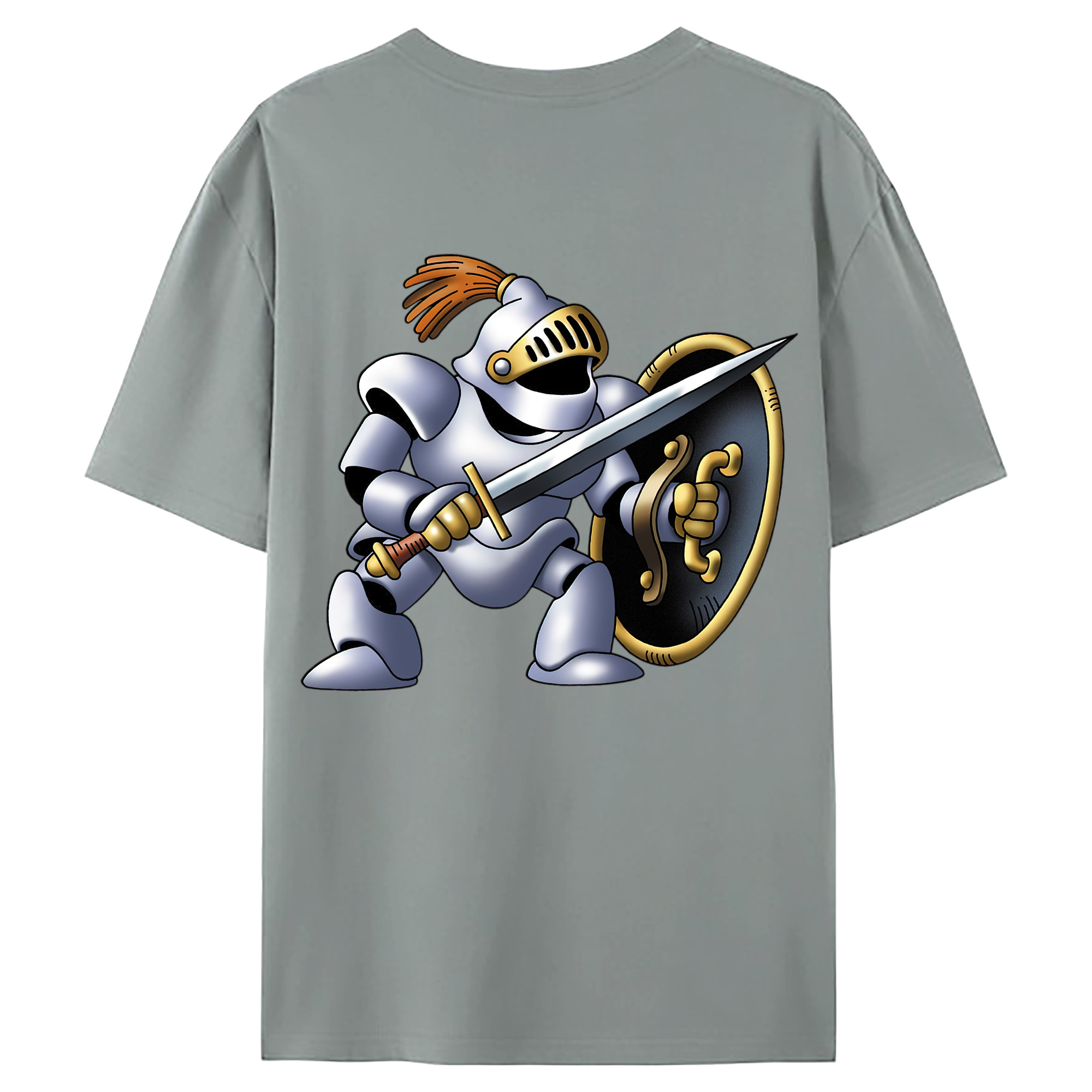 （画像用） ドラゴンクエスト Doragon Kuesuto Dragon Quest 綿100％ メンズ半袖Tシャツ（バックプリント） 通気性